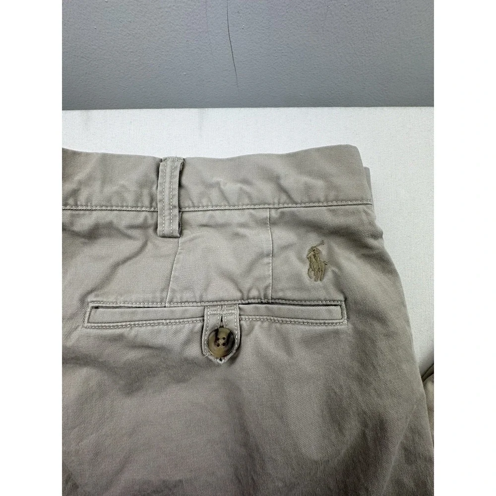 Polo Ralph Lauren Chino Pants Sz 38x30 Beige Flat Front‎ Stretch Straight Fit